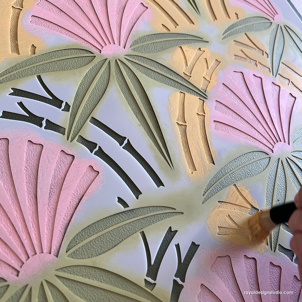 Cabana Bamboo Allover Wall Stencil