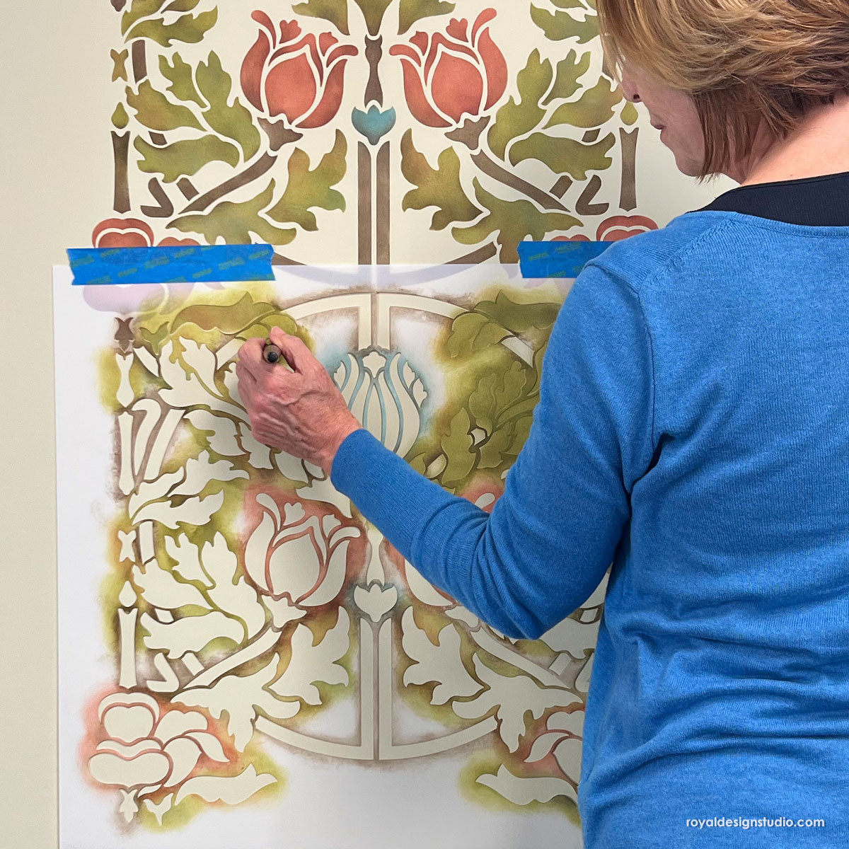Eugenie Floral Wall Stencil