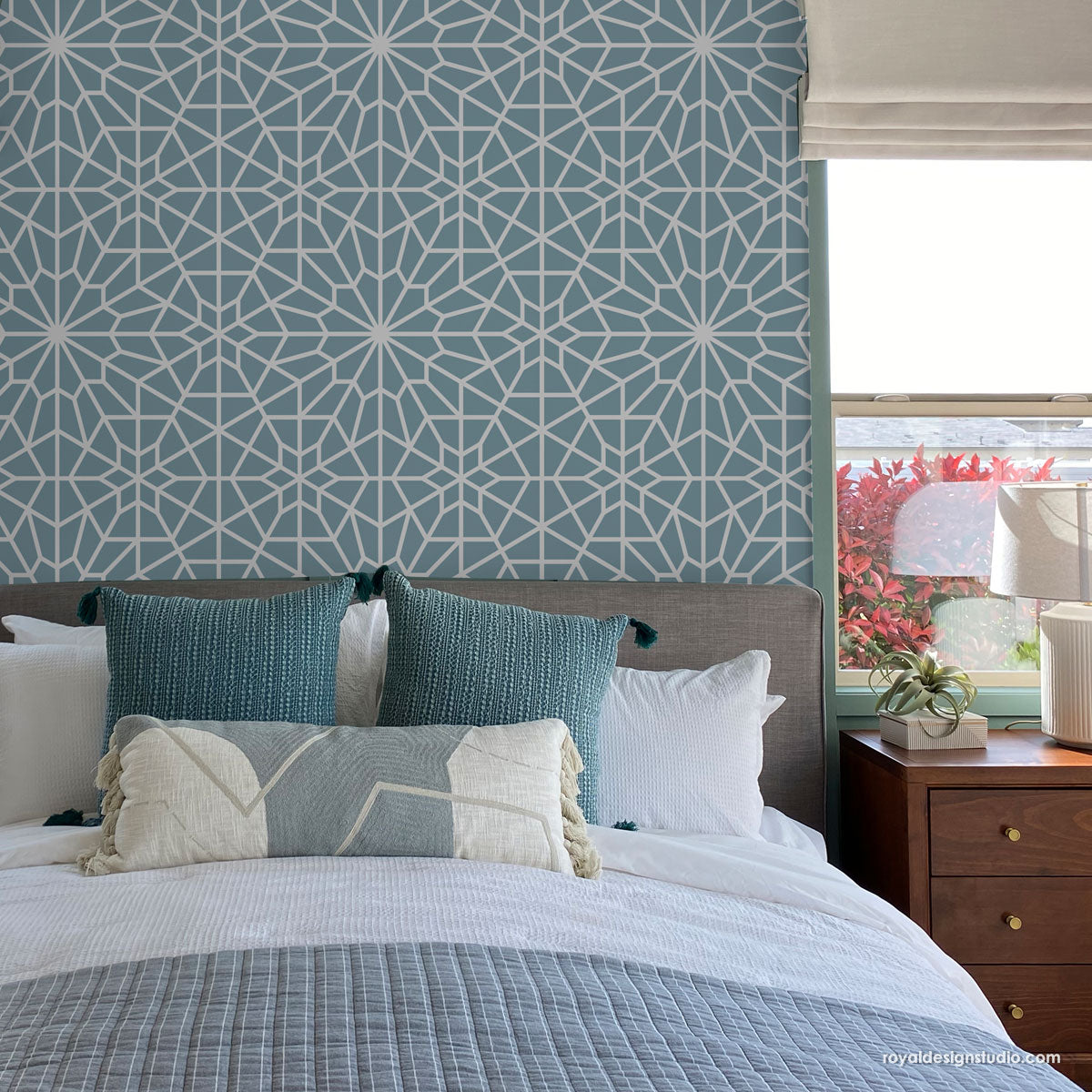 Upscaled Starry Moroccan Night Stencil