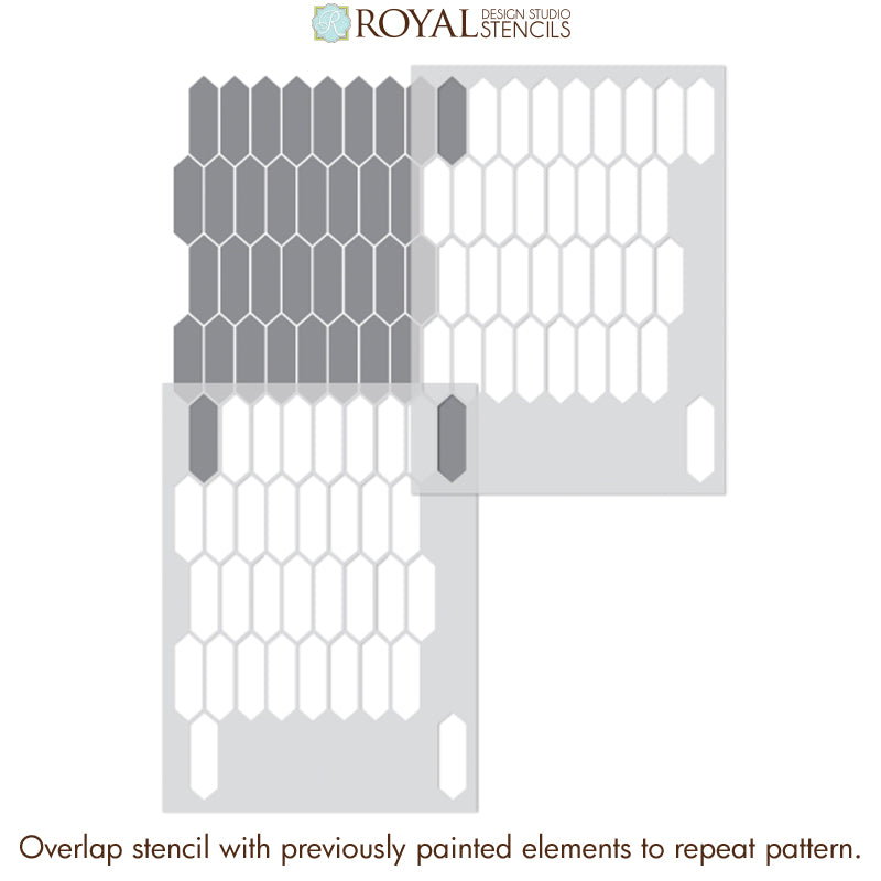How to Stencil Tiles on Bathroom Floor or Kitchen Wall Stencils - Royal Design Studio royaldesignstudio.com