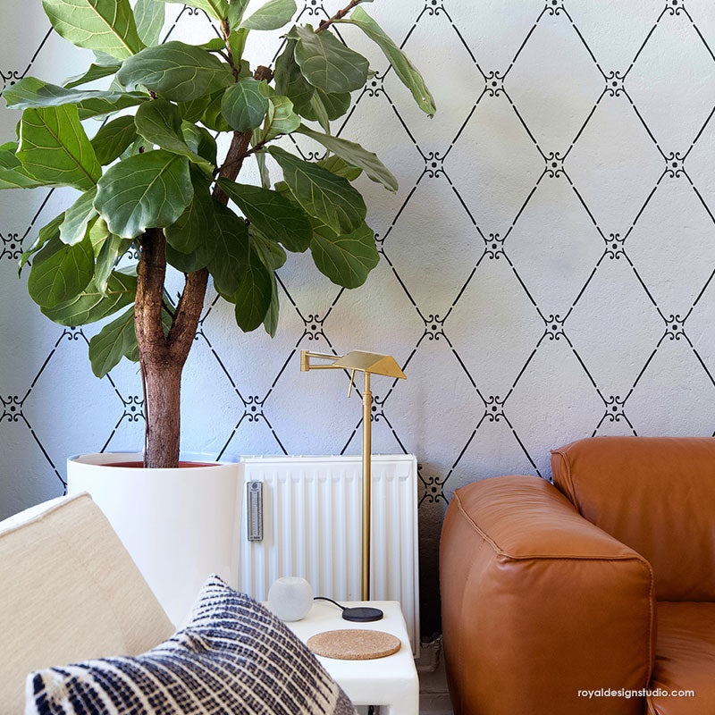 Jade Trellis Wall Stencil