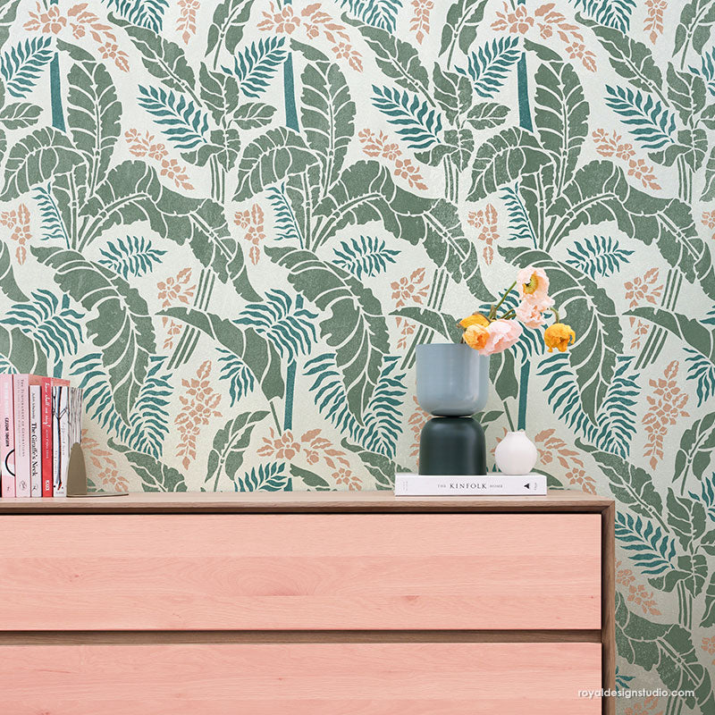 Papua Palm Forest Wall Stencil