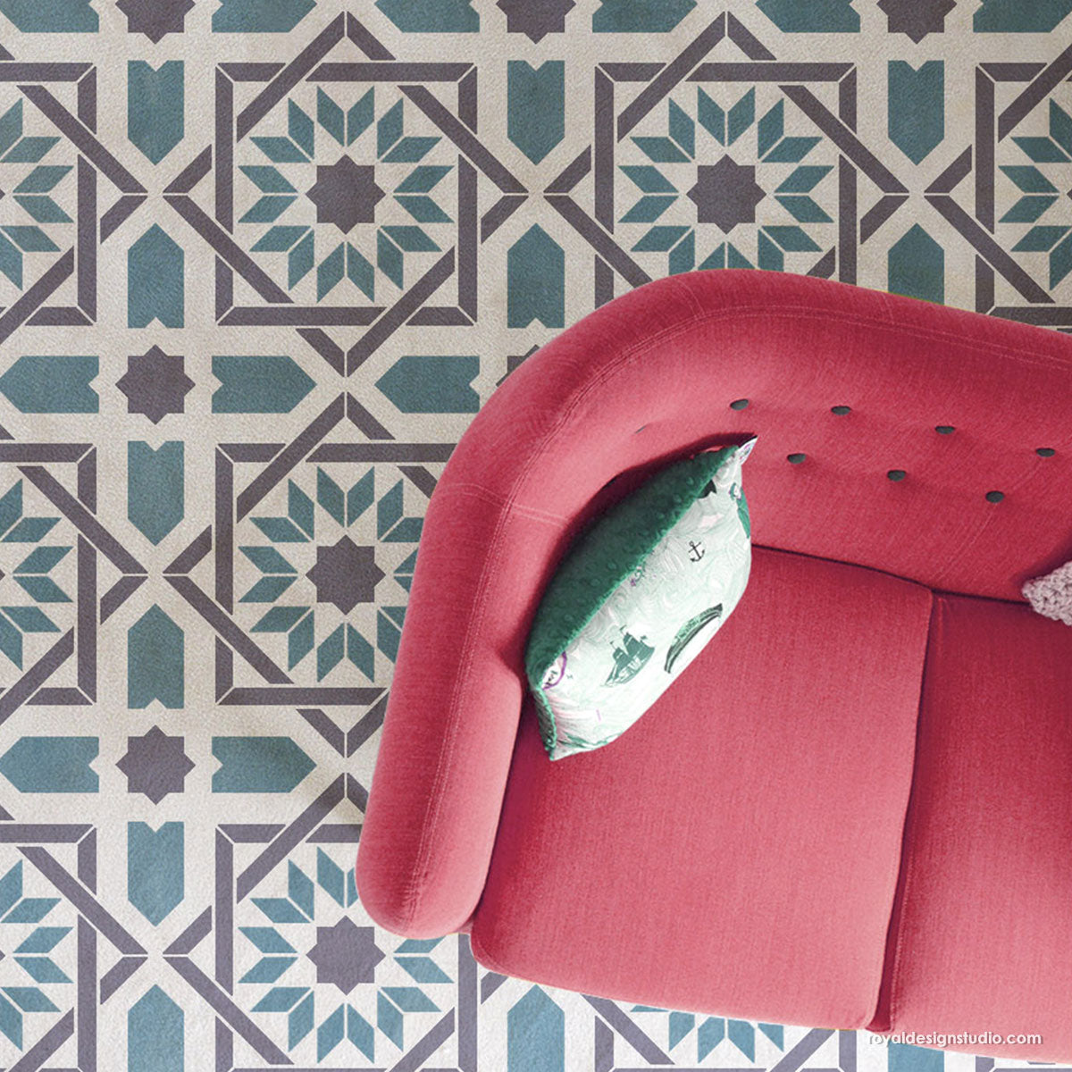 Upscaled Almeria Tile Stencil