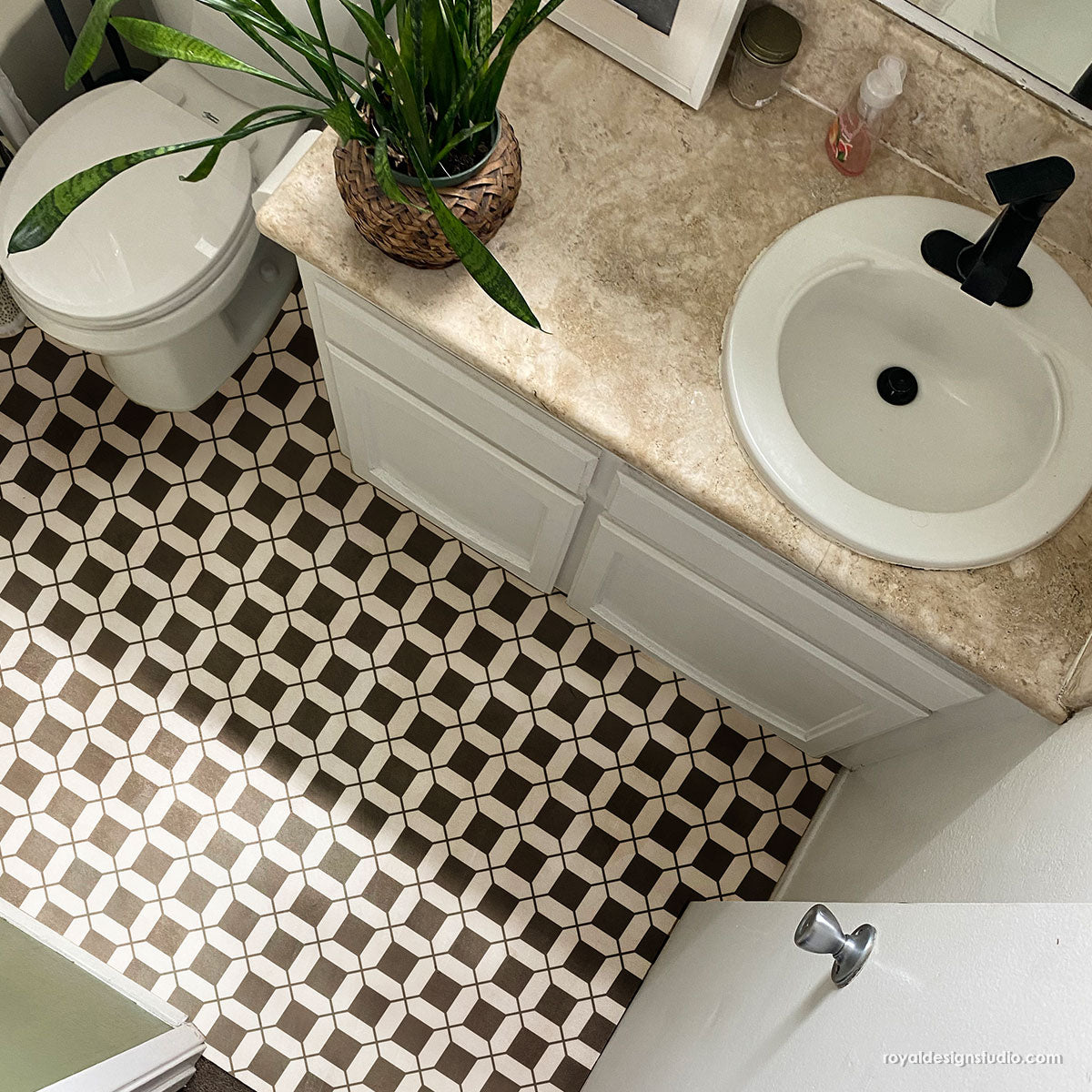 Petite Mosaic Grid Tile Stencil