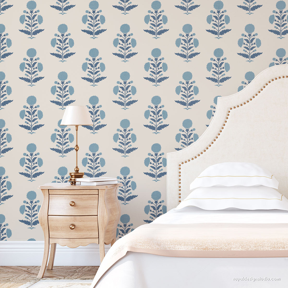 Nadia Block Print Wall Stencil