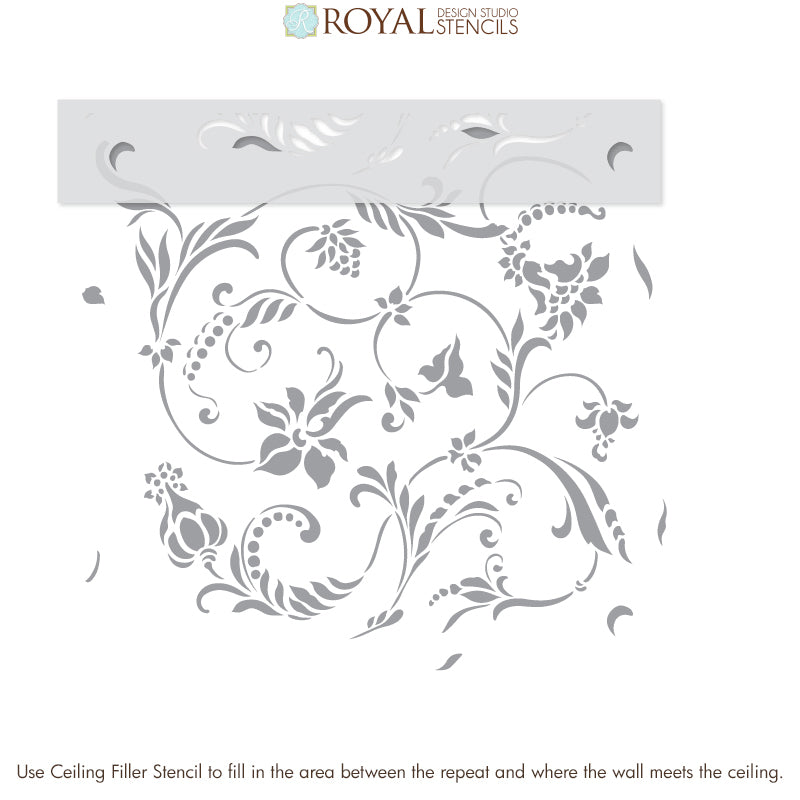 Flourish Allover Wall Stencil