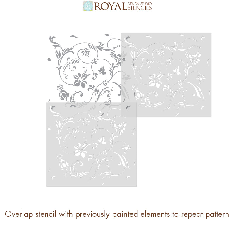 Flourish Allover Wall Stencil