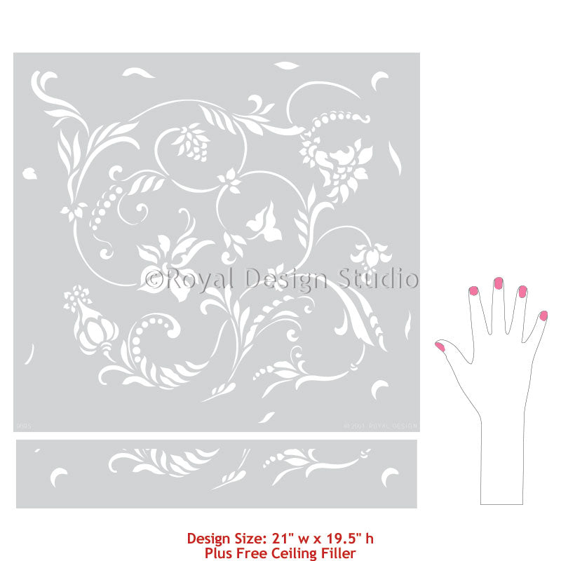 Flourish Allover Wall Stencil