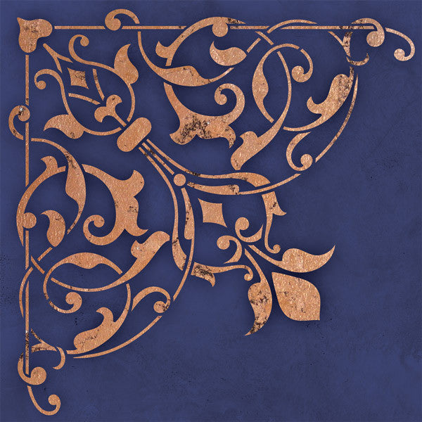 Decorating the Ceiling with Stencil Designs - Intricate and Exotic Home Decor - Moroccan Ceiling Corner Stencils - Royal Design Studio
