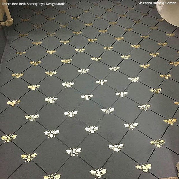 Painted Vinyl Linoleum Floor Stencils - Royal Design Studio