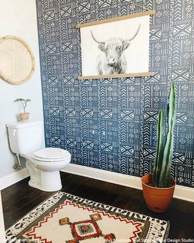 Mali Mudcloth Wall Stencil