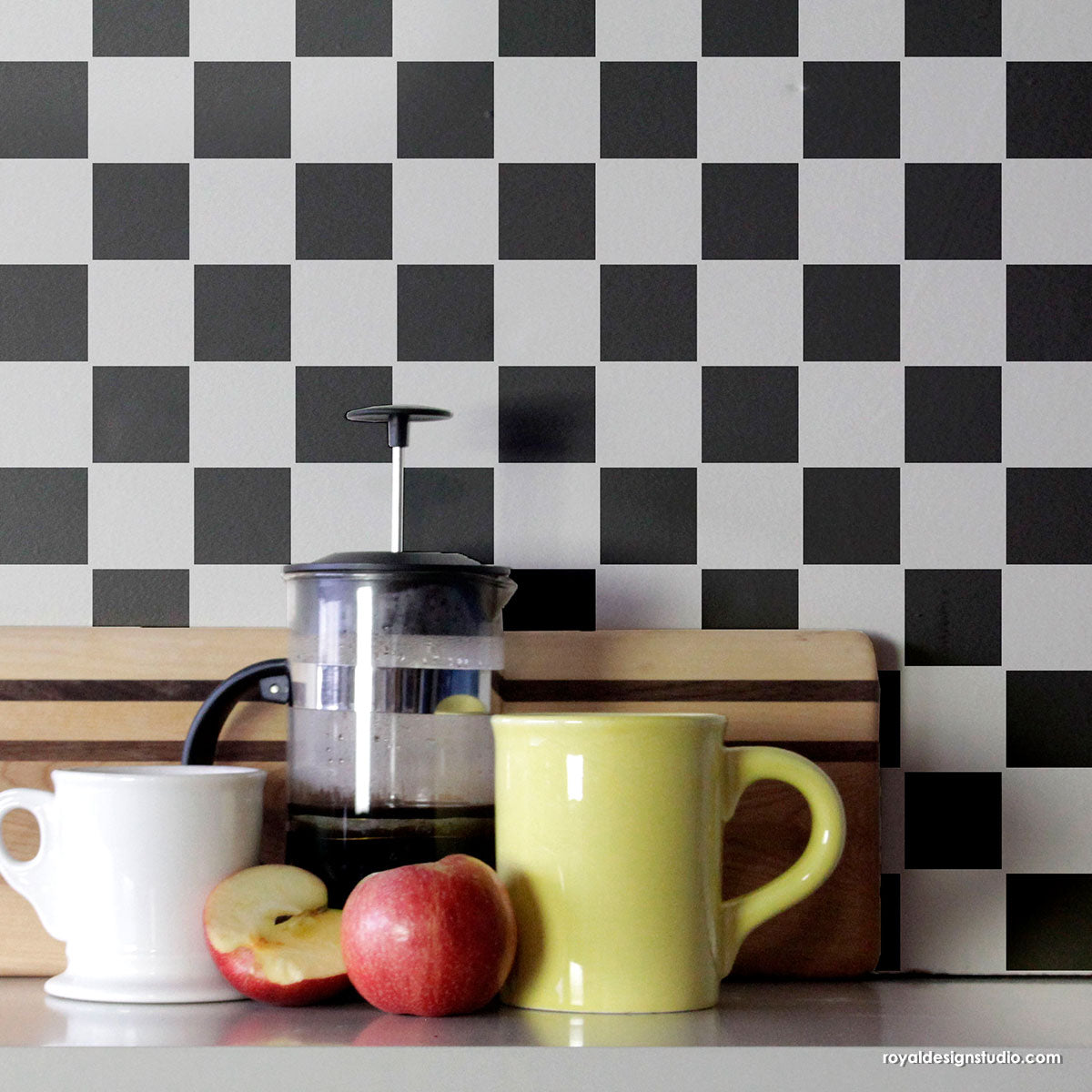 Check it Out Backsplash Stencil