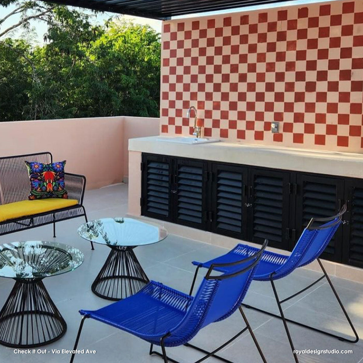 Check It Out Tile Stencil