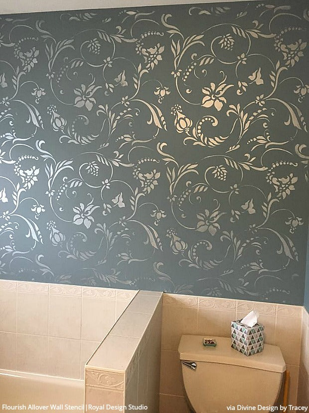 Flourish Allover Wall Stencil