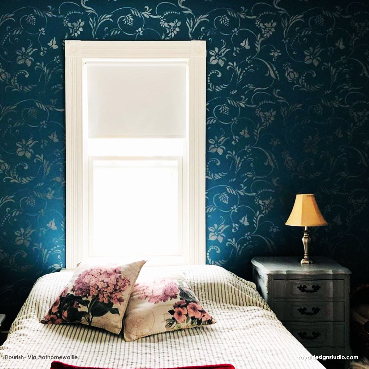 Flourish Allover Wall Stencil