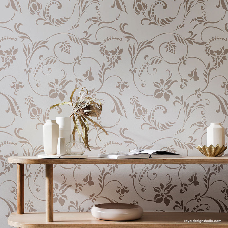 Flourish Allover Wall Stencil