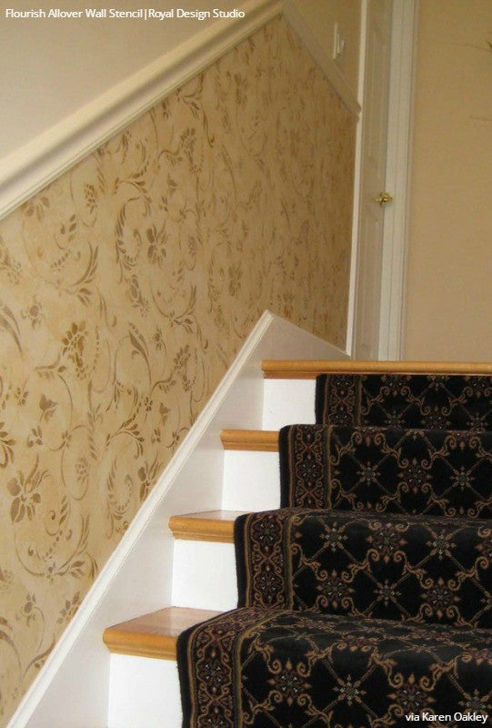 Classic Leave Vine Flower Stencils for Painting and DIY Decor - Royal Design Studio
