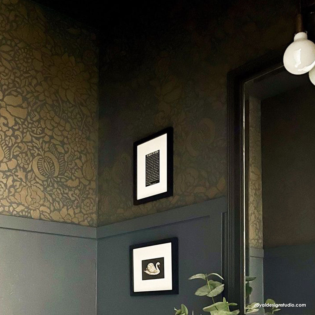 Francesca Floral Damask Wall Stencil