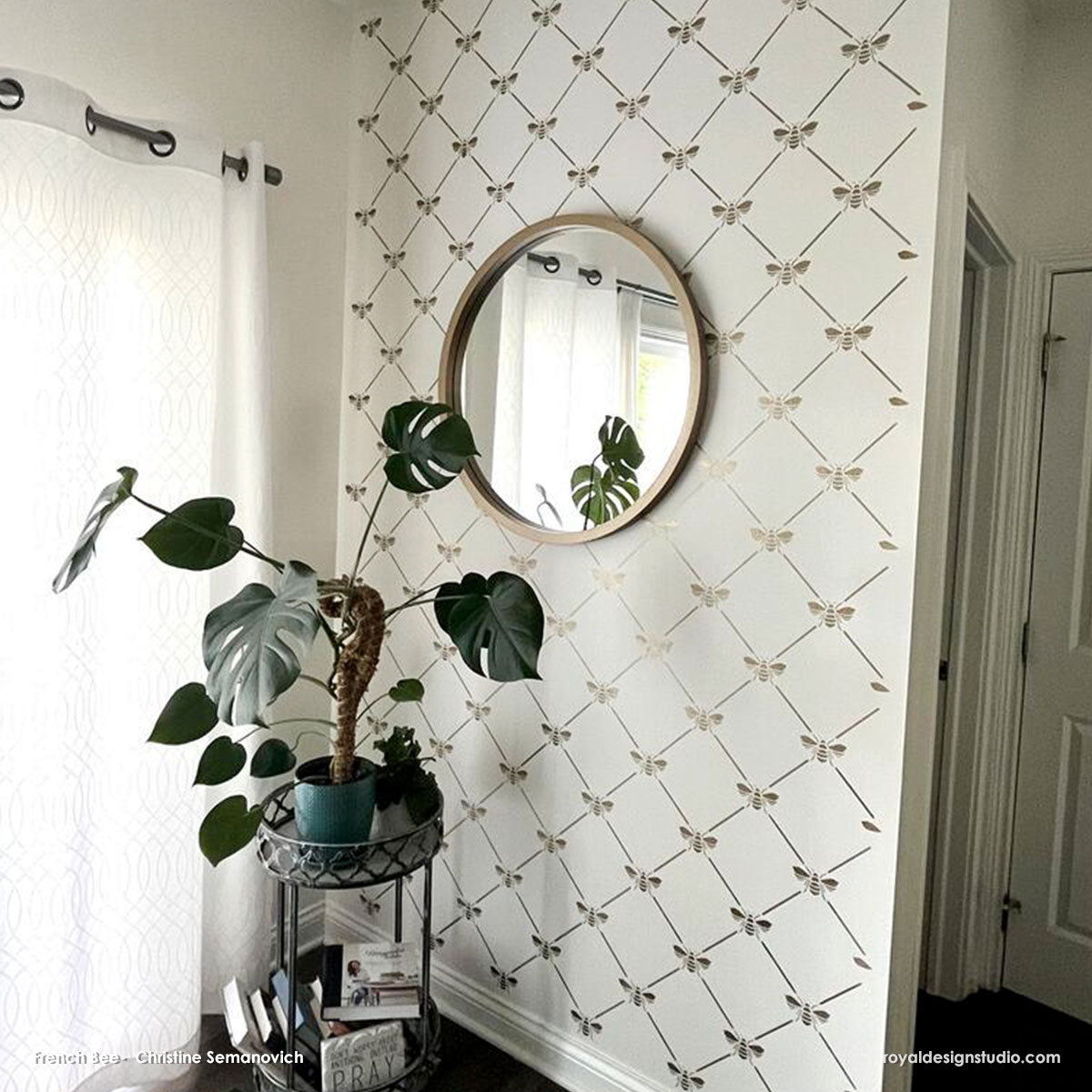 French Bee Trellis Stencil