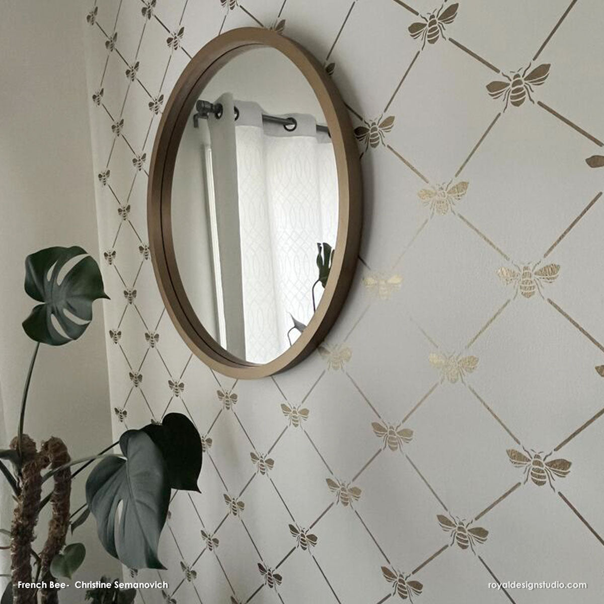 French Bee Trellis Stencil
