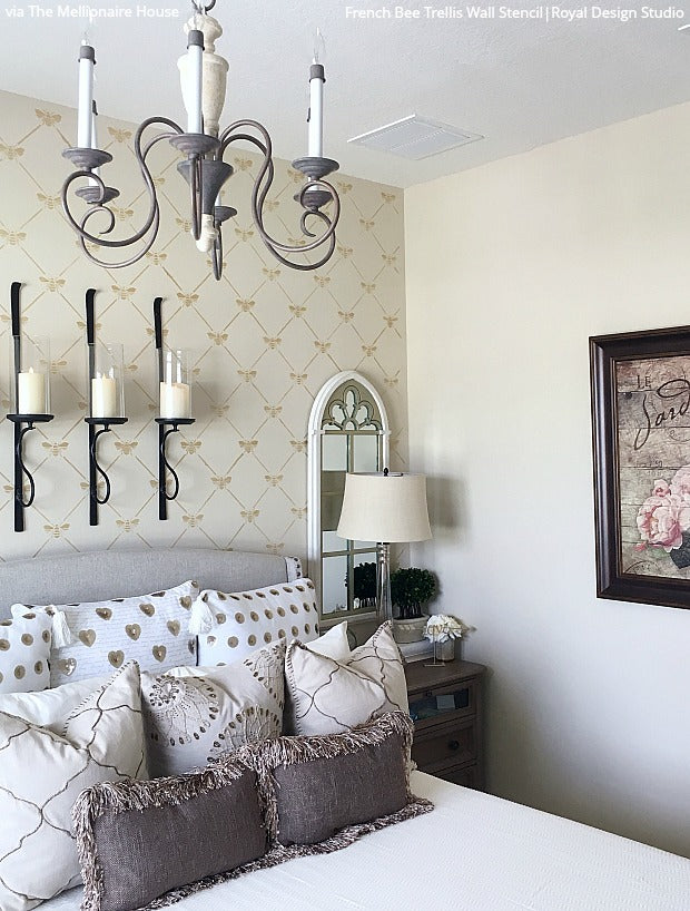 French Bee Trellis Stencil