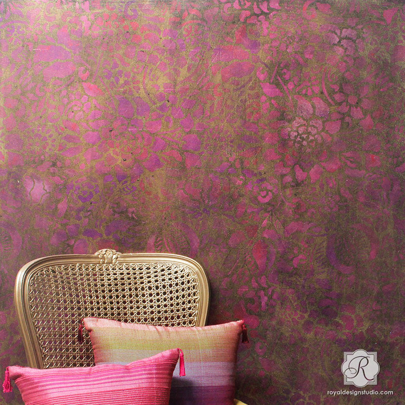 Francesca Floral Damask Wall Stencil