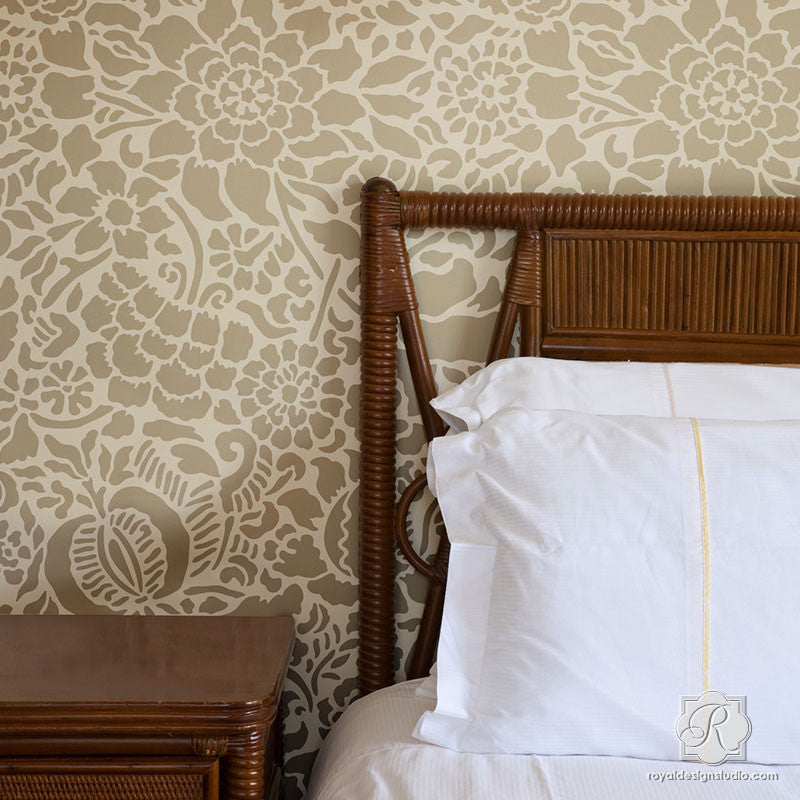 Francesca Floral Damask Wall Stencil