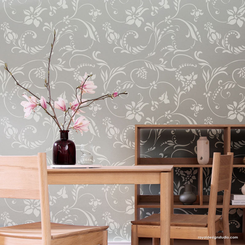 Flourish Allover Wall Stencil