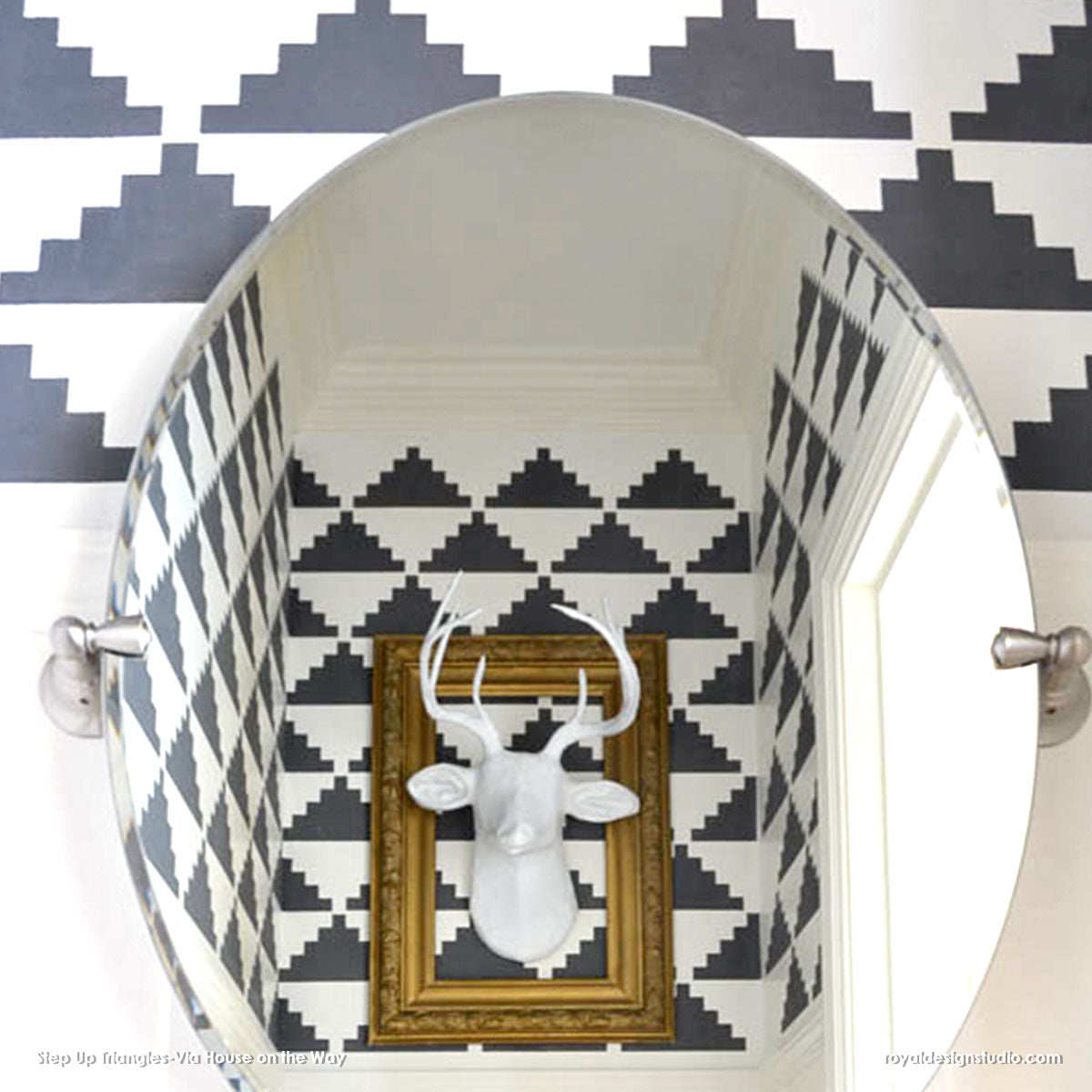 Step Up Triangles Wall Stencil Large