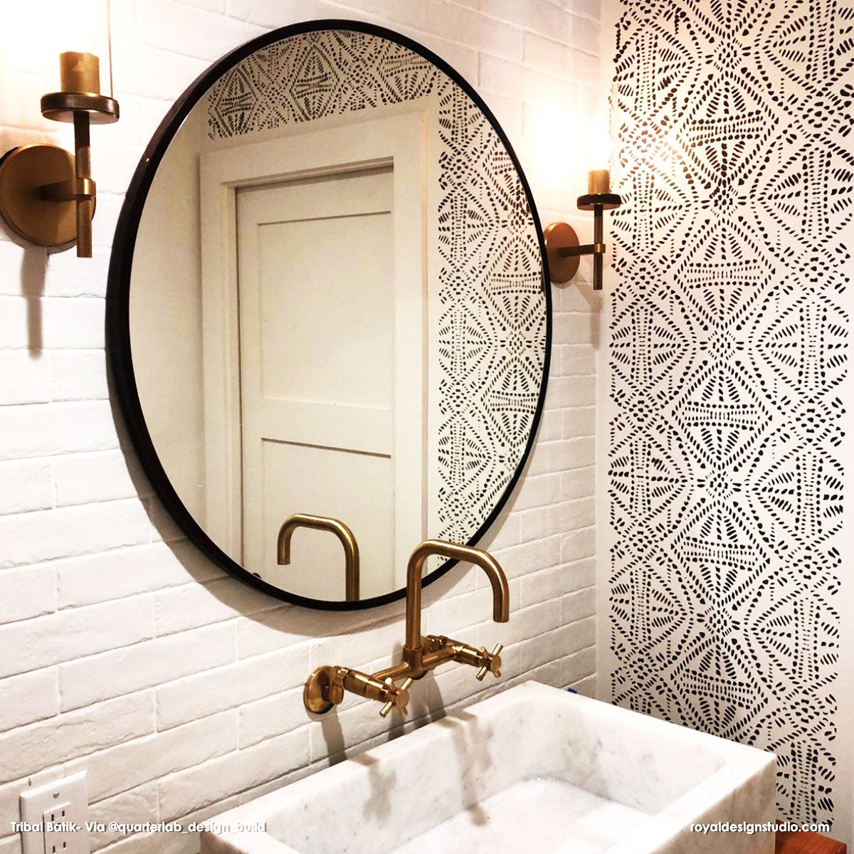 Tribal Batik Allover Wall Stencil