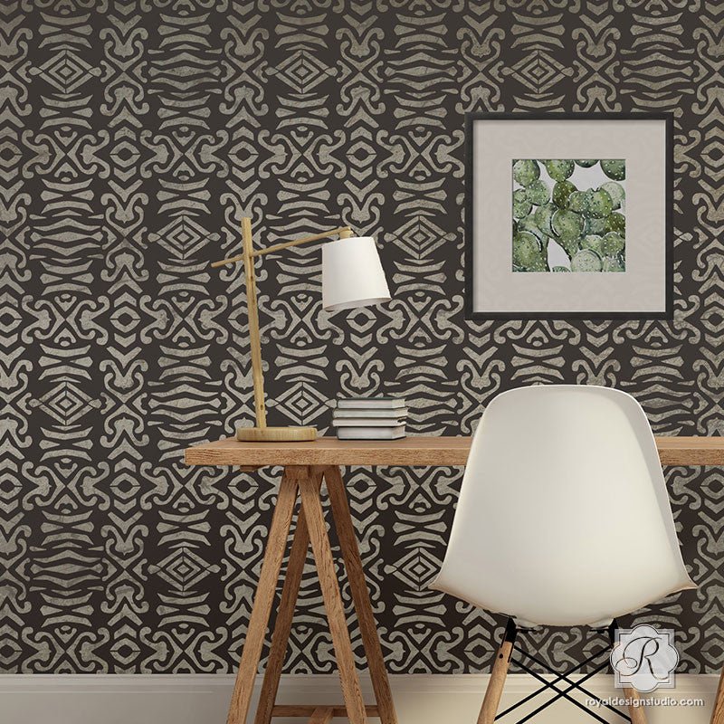 Adisa Tribal Wall Stencil - Royal Design Studio Stencils