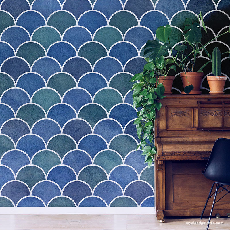 Upscaled Moroccan Scallops Stencil