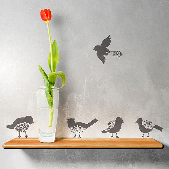 Lace Birds Wall Motif Stencil Set - Royal Design Studio Stencils
