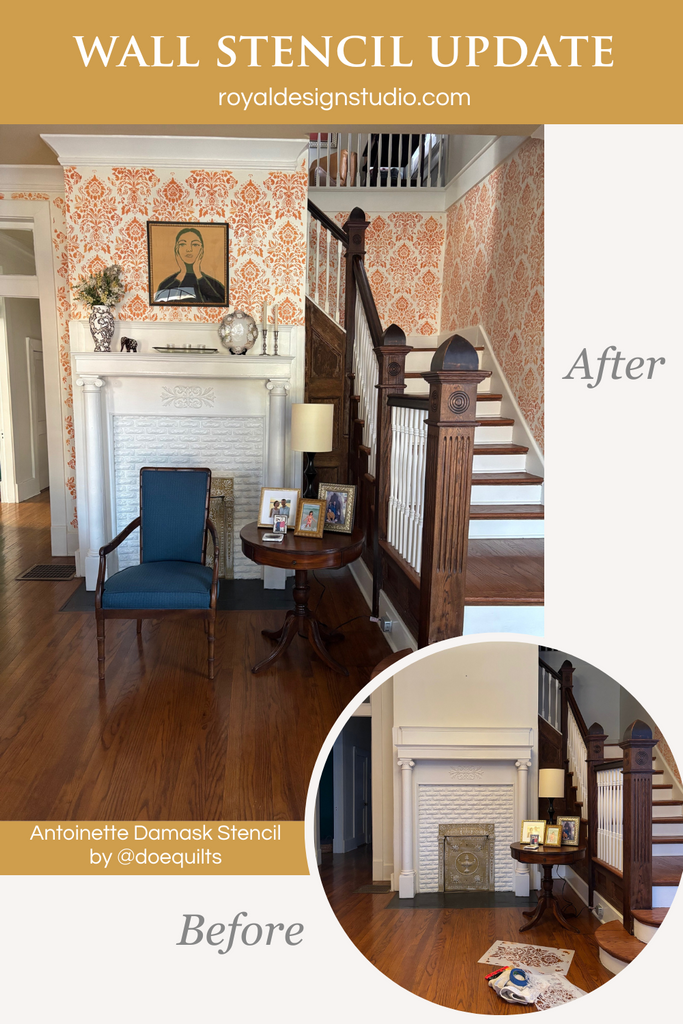 Wall stencil in historic home