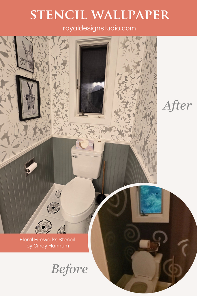 flower wall stencil in large size