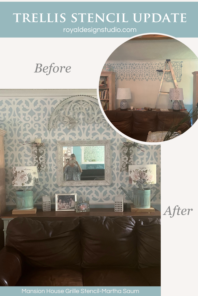 Wall stencil in trellis pattern for stenciling