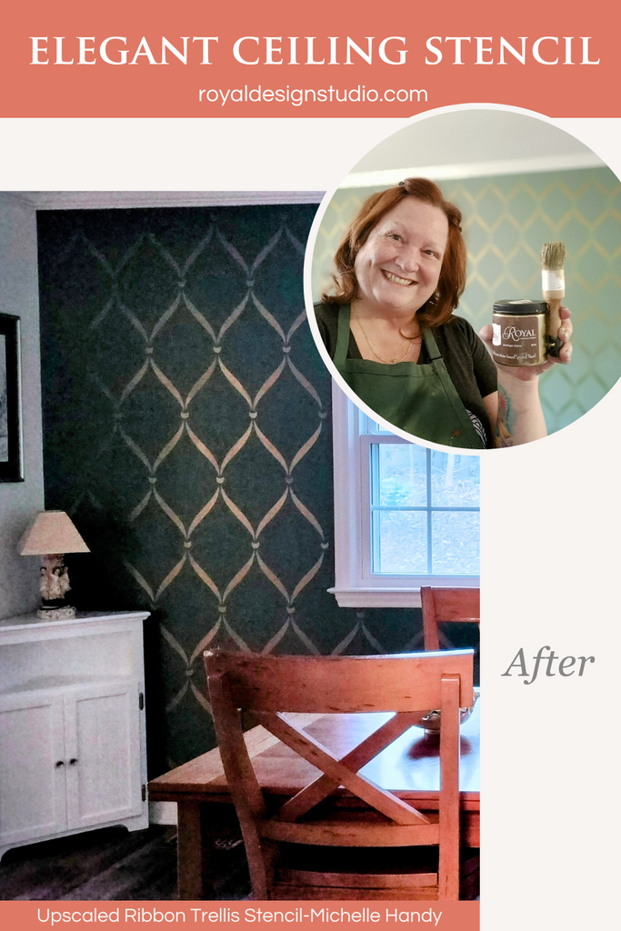 Large scale wall stencil for stenciled pattern